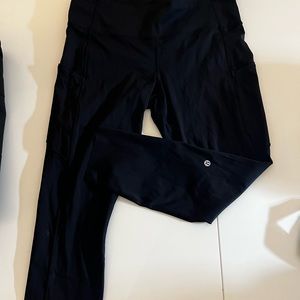Lululemon black fast and free 25” leggings size 14